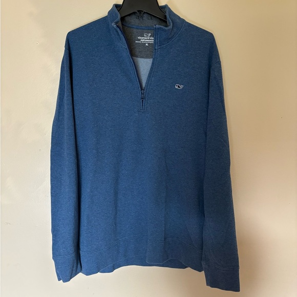 Vineyard Vines Performance Men’s Quarter Zip Navy Cotton Golf XL - Picture 2 of 4